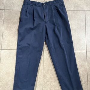 Vintage Savane Pants Mens Size 36x29 Blue 90s Dress Chino Office Pleated Front